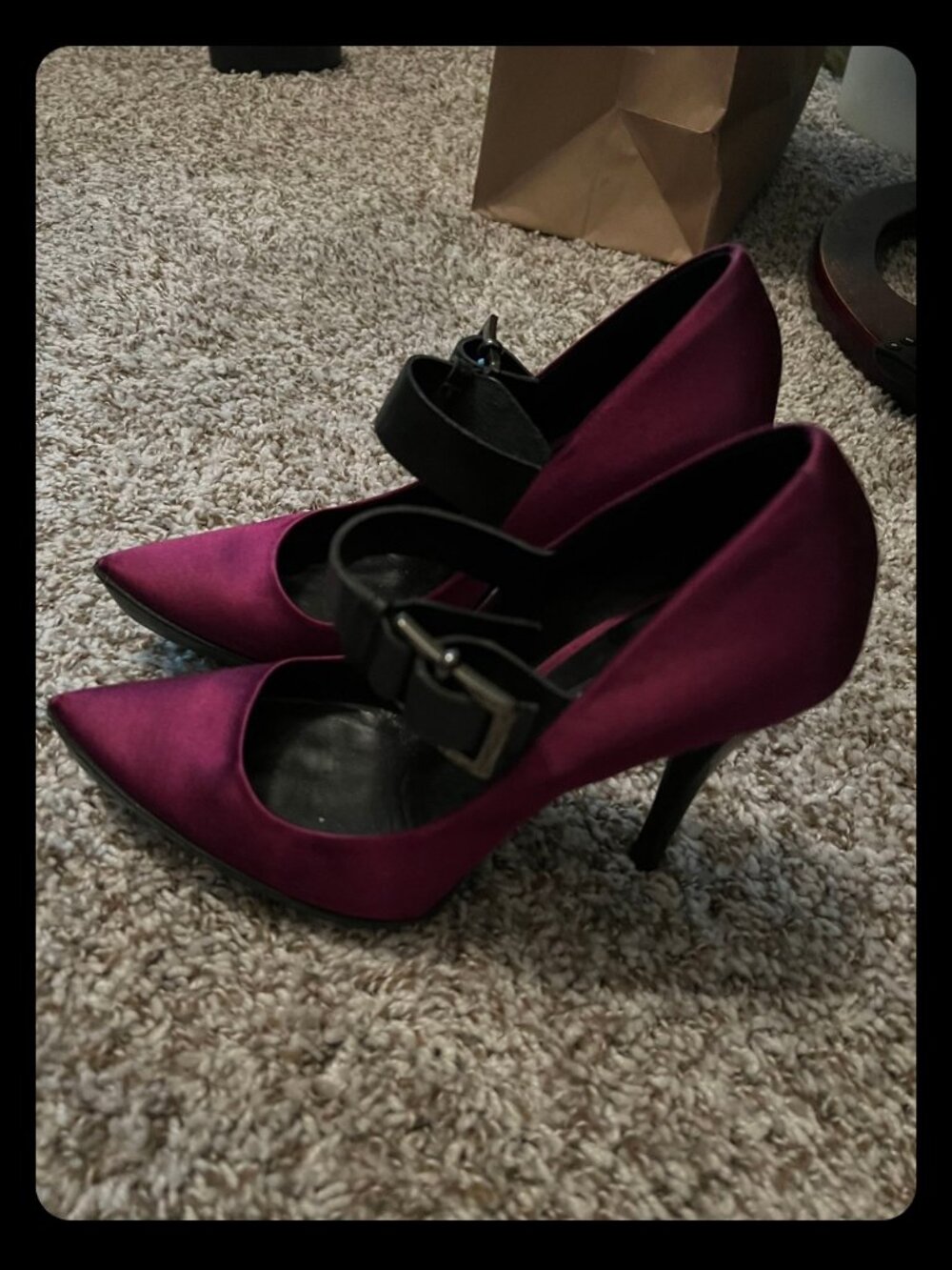 STELLA LUNA Purple Satin Stiletto Pumps Heels Women's Size 37 Luxury Evening